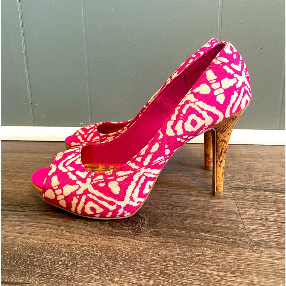 Christian Siriano Pink Cork Heels - Size 8 - NWT